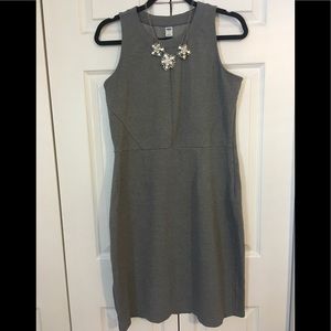 Grey Texture Ponte Sleeveless Sheth Dress